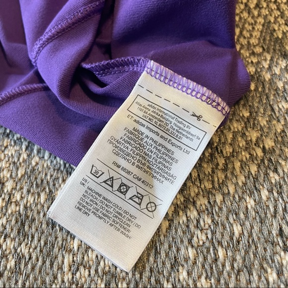 ADIDAS Climalite Dark Purple Short Sleeve Workout T Shirt Size Large - Picture 6 of 6
